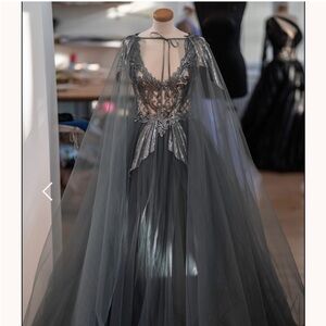 Chotronette Silver Soufflé Gown